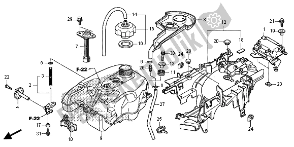 Todas las partes para Depósito De Combustible de Honda TRX 420 FA Fourtrax Rancher AT 2013