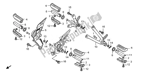 All parts for the Step of the Honda CBF 125M 2011