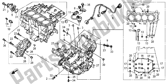 Todas as partes de Bloco Do Motor do Honda CBF 1000 FS 2012