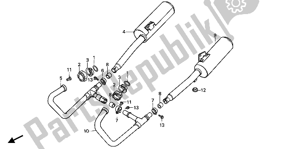 All parts for the Exhaust Muffler of the Honda CB 450S 1986