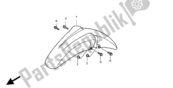 All parts for the Front Fender of the Honda CLR 125 1999