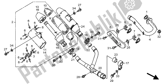 All parts for the Exhaust Muffler of the Honda CRF 250R 2008