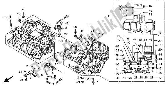 Alle onderdelen voor de Carter van de Honda CB 1300 SA 2008