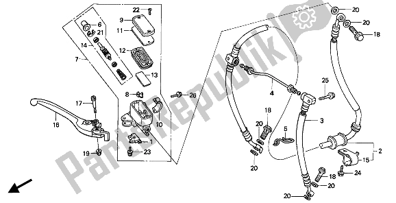 Todas las partes para Fr Cilindro Maestro De Frenos de Honda CBR 1000F 1994