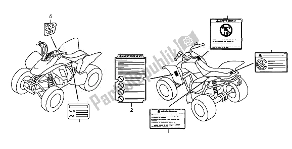 All parts for the Caution Label of the Honda TRX 250 EX 2008