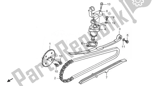 All parts for the Cam Chain & Tensioner of the Honda PES 150R 2008