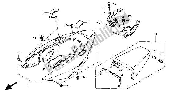 Toutes les pièces pour le Capot Arrière du Honda VFR 800A 2004