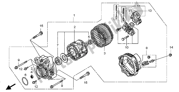 All parts for the Generator of the Honda GL 1800 2009