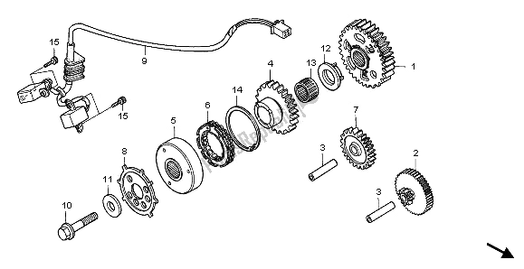 All parts for the Pulse Generator & Starting Clutch of the Honda RVF 750R 1995