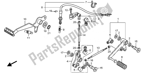 All parts for the Pedal of the Honda CBF 1000 TA 2010