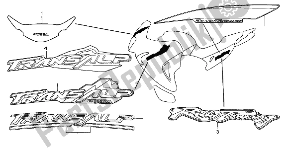 Tutte le parti per il Striscia E Segna del Honda XL 650V Transalp 2003