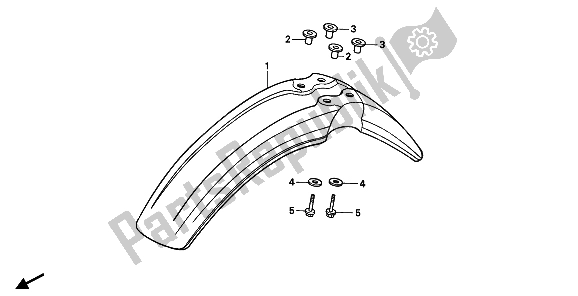 All parts for the Front Fender of the Honda XR 600R 1990