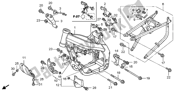 All parts for the Frame Body of the Honda CRF 450X 2006