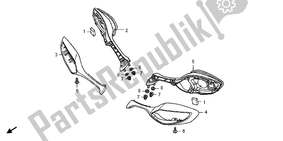 Todas las partes para Espejo Retrovisor de Honda CBR 1000 RR 2012