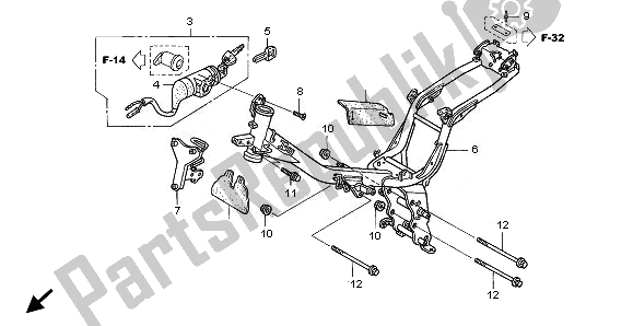 Todas las partes para Cuerpo Del Marco de Honda ANF 125 2008