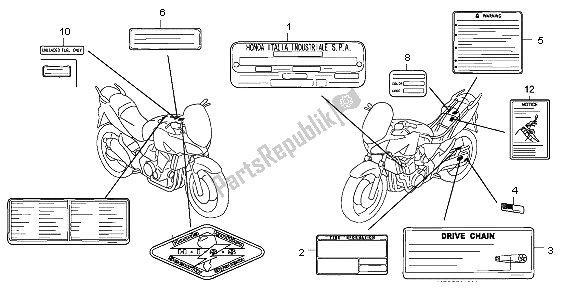 All parts for the Caution Label of the Honda CBF 600 NA 2007