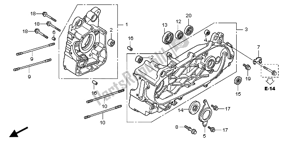 All parts for the Crankcase of the Honda PES 150 2006