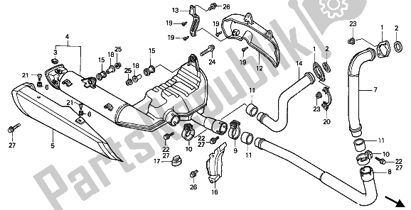 Toutes les pièces pour le Silencieux D'échappement du Honda PC 800 1990