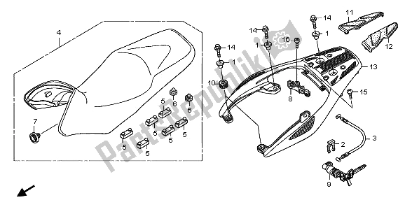 All parts for the Seat & Rear Carrier of the Honda XL 700 VA Transalp 2009