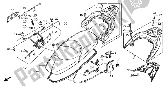 All parts for the Seat & Rear Carrier of the Honda FES 125 2006