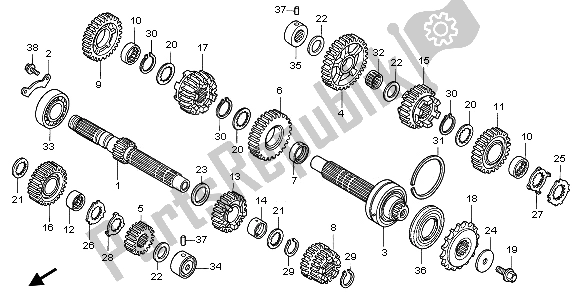 Todas las partes para Transmisión de Honda VTR 1000F 2003