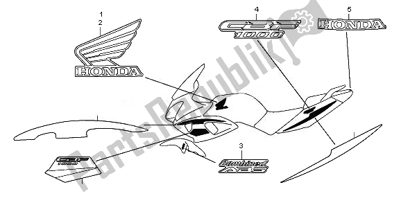 All parts for the Stripe & Mark of the Honda CBF 1000 SA 2008