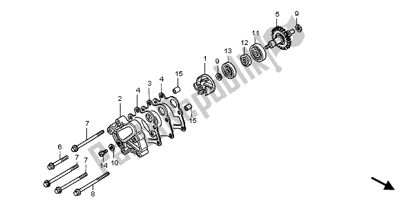 Tutte le parti per il Pompa Dell'acqua del Honda CR 250R 2004