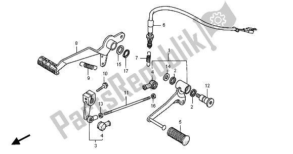 Tutte le parti per il Pedale Del Freno E Cambio Pedale del Honda CB 600F Hornet 2001