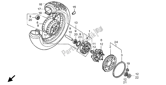 Tutte le parti per il Ruota Posteriore del Honda VT 600C 1998