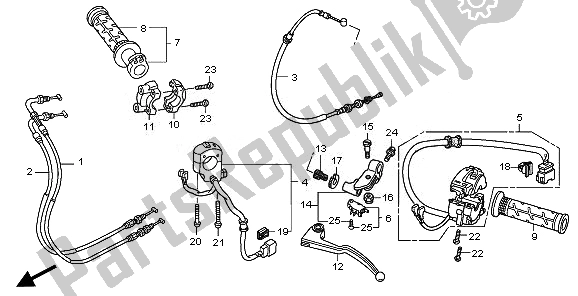 All parts for the Handle Lever & Switch & Cable of the Honda CBR 600 RR 2011