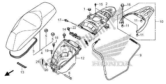 Todas las partes para Asiento Y Equipaje de Honda SH 125 AD 2013