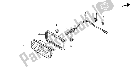 All parts for the Taillight of the Honda TRX 350 FE Fourtrax Rancher 4X4 ES 2002
