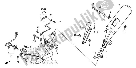 All parts for the Exhaust Muffler of the Honda NC 700 SD 2013