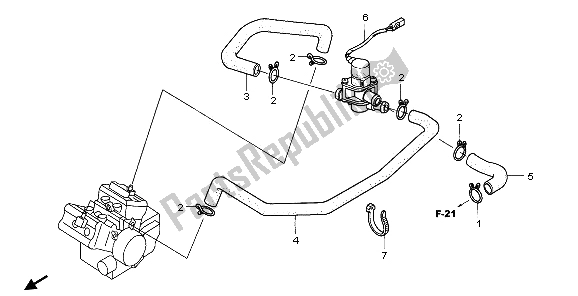 Tutte le parti per il Valvola Di Iniezione Dell'aria del Honda VFR 800 2006