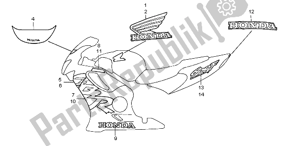 All parts for the Stripe of the Honda CBR 600F 1999