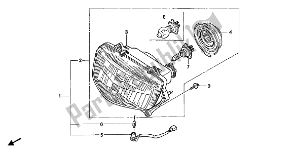 Tutte le parti per il Faro (eu) del Honda CBR 600F 1992