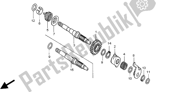 All parts for the Kick Starter Spindle of the Honda CG 125 1998