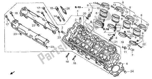 All parts for the Cylinder Head of the Honda CBF 600N 2007