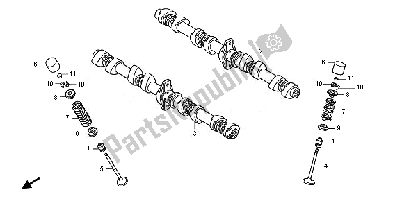 Tutte le parti per il Albero A Camme E Valvola del Honda CB 1300 SA 2010