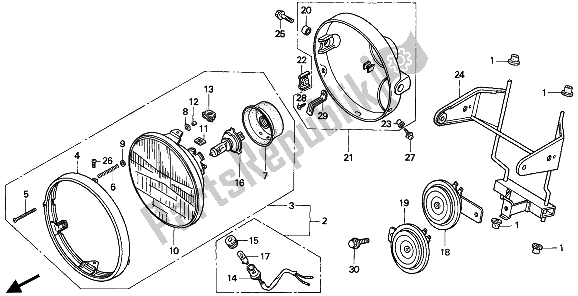 Tutte le parti per il Faro (uk) del Honda CB 750F2 1994