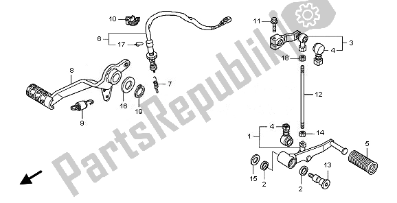 All parts for the Brake Pedal & Change Pedal of the Honda CBF 600N 2008