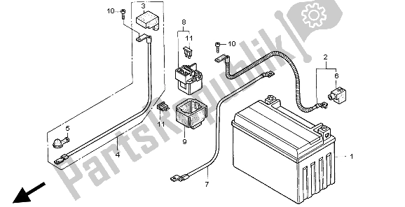 All parts for the Battery of the Honda CB 500 1999