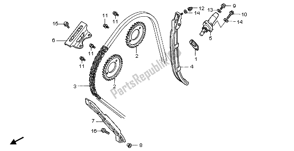 All parts for the Cam Chain & Tensioner of the Honda CBR 600F 1995