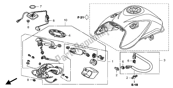 All parts for the Fuel Pump of the Honda CBF 1000 FSA 2010