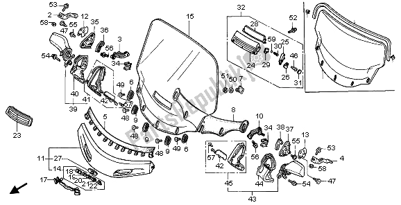 Todas las partes para Pantalla De Viento de Honda GL 1500 SE 1995