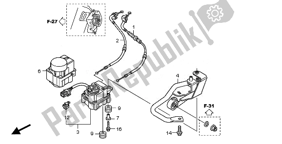 All parts for the Servo Motor of the Honda CBF 1000 FSA 2010