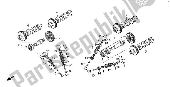 Todas las partes para árbol De Levas Y Válvula de Honda ST 1100A 1998