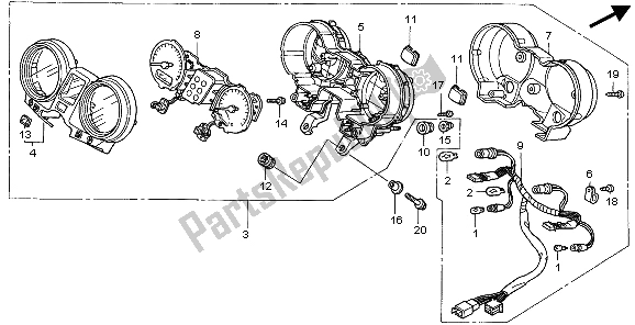 All parts for the Meter (kmh) of the Honda CBF 600N 2007