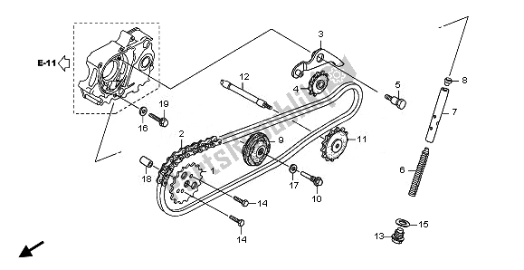 All parts for the Cam Chain & Tensioner of the Honda CRF 70F 2008