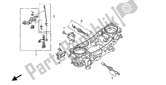 All parts for the Throttle Body (component Parts) of the Honda VTR 1000 SP 2003